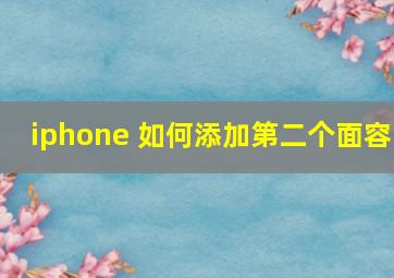 iphone 如何添加第二个面容